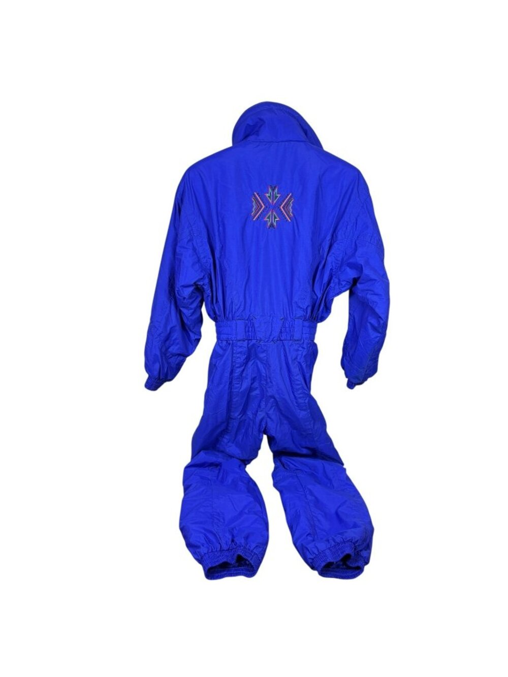 EDELWEISS Ski Wear Nylon Snowsuit Purple Aztec Belted